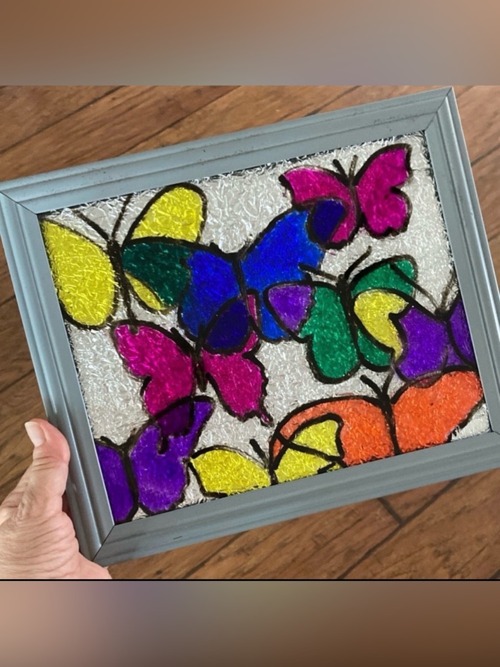 Butterfly Art NEW colorful handmade stained glass “look” made by me